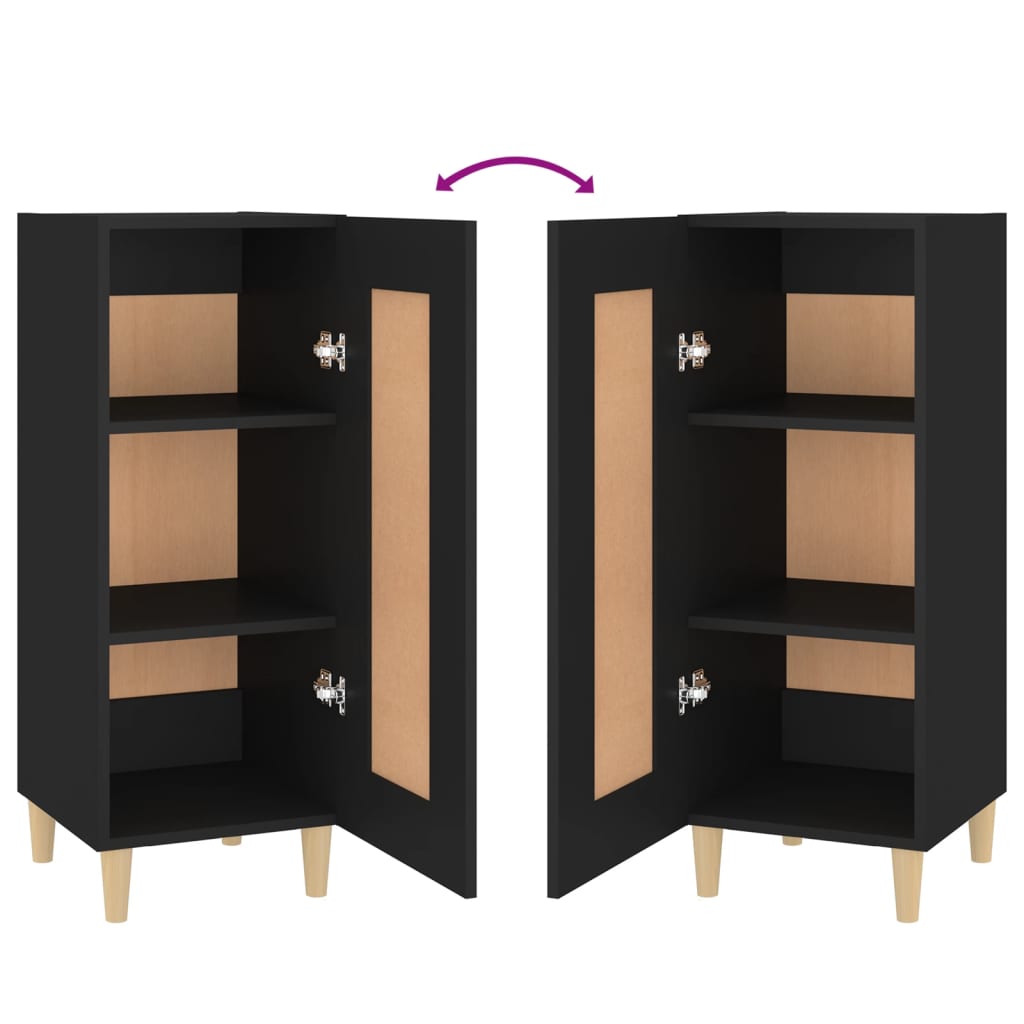 vidaXL Buffet noir 34,5x34x90 cm Bois d'ingénierie