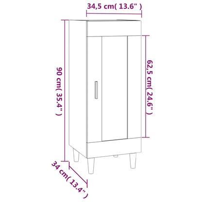 vidaXL Buffet noir 34,5x34x90 cm Bois d'ingénierie