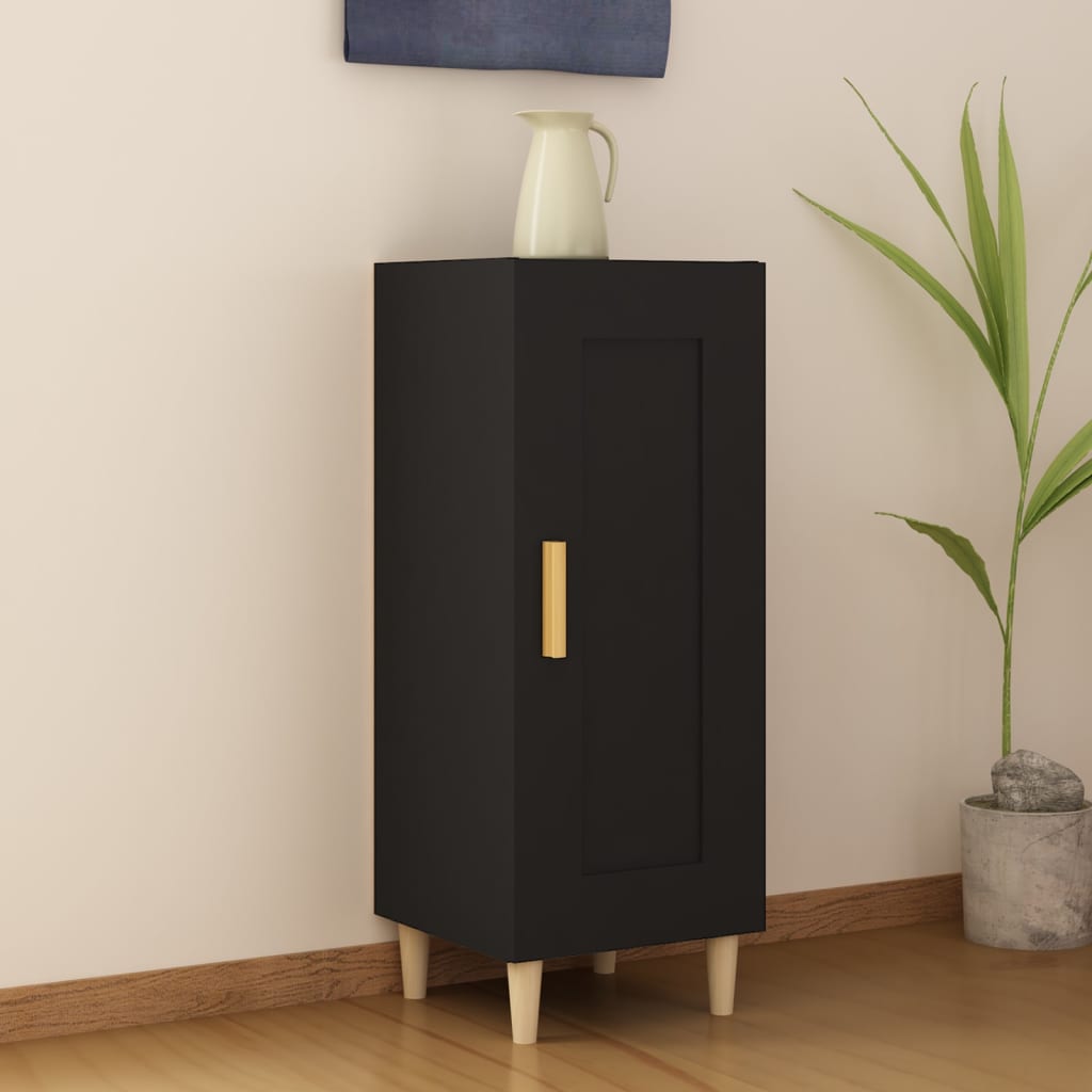 vidaXL Buffet noir 34,5x34x90 cm Bois d'ingénierie