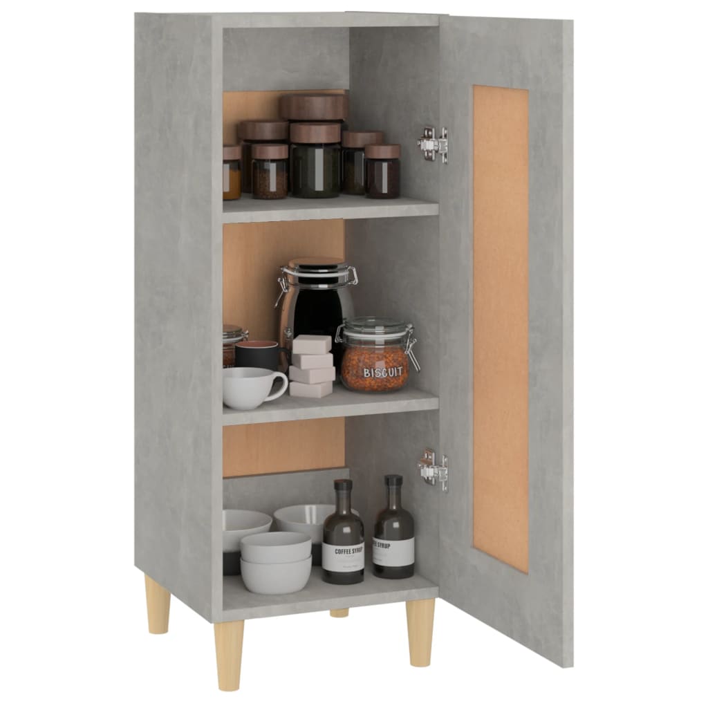 vidaXL Buffet gris béton 34,5x34x90 cm Bois d'ingénierie