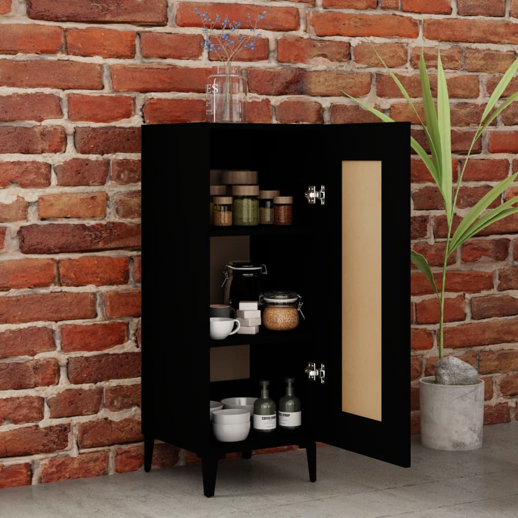 vidaXL Buffet noir 34,5x34x90 cm Bois d'ingénierie