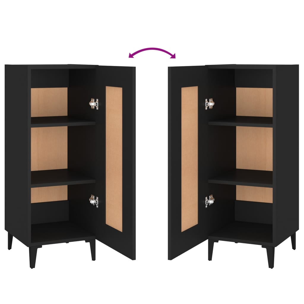 vidaXL Buffet noir 34,5x34x90 cm Bois d'ingénierie