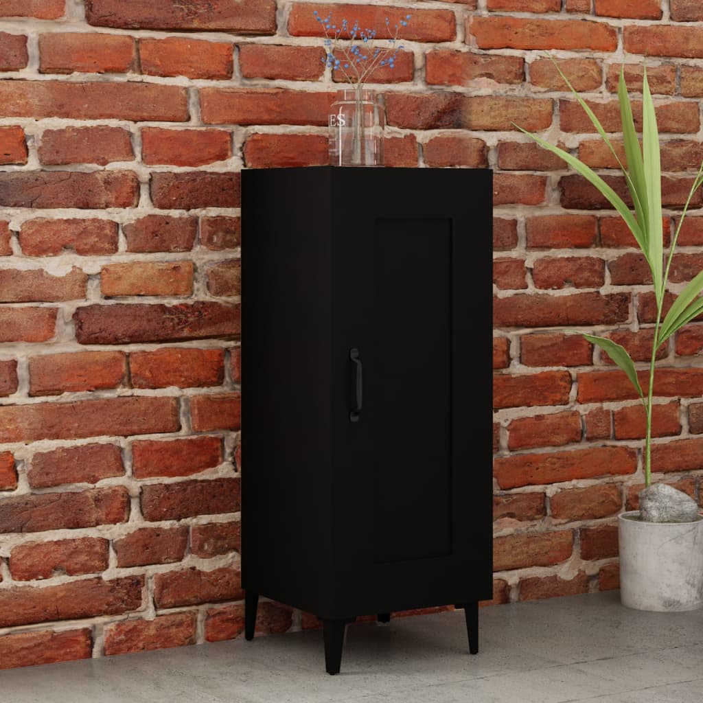 vidaXL Buffet noir 34,5x34x90 cm Bois d'ingénierie