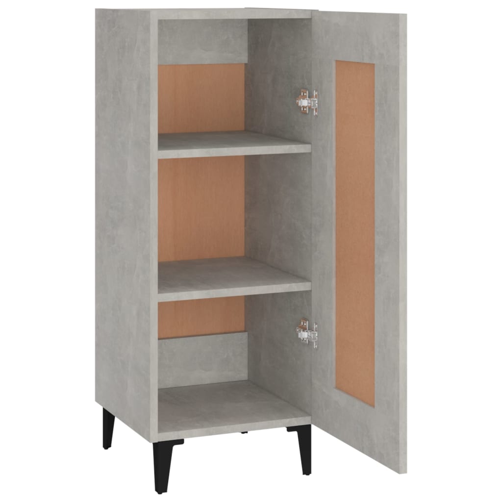 vidaXL Buffet gris béton 34,5x34x90 cm Bois d'ingénierie