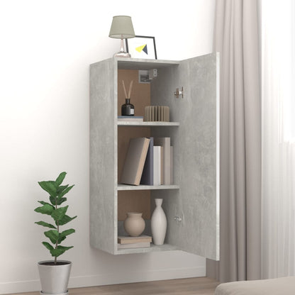vidaXL Wandschrank Betongrau 34,5x34x90 cm Holzwerkstoff