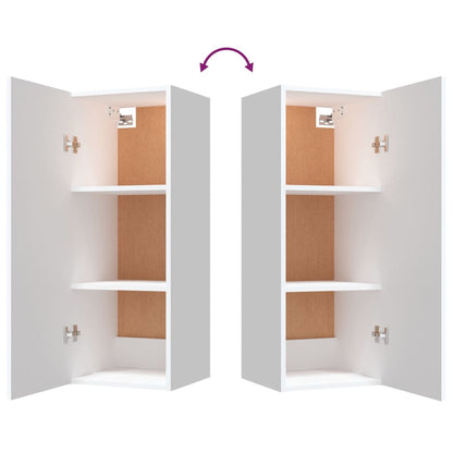 vidaXL Armoire murale blanche 34,5x34x90 cm Bois d'ingénierie