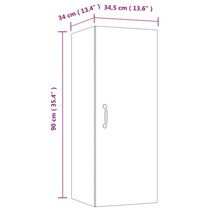 vidaXL Armoire murale blanche 34,5x34x90 cm Bois d'ingénierie