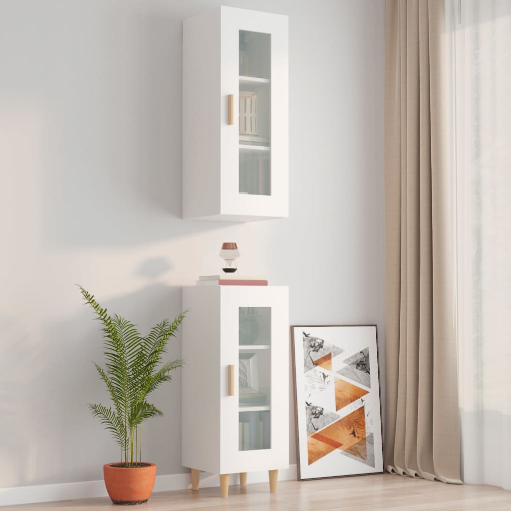 vidaXL Armoire murale blanc 34,5x34x90 cm
