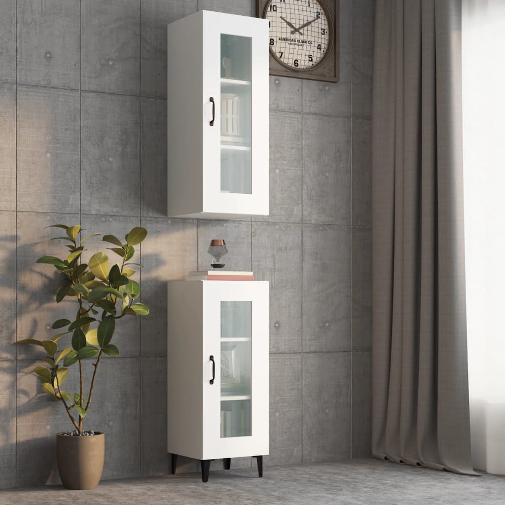 vidaXL Armoire murale blanc 34,5x34x90 cm