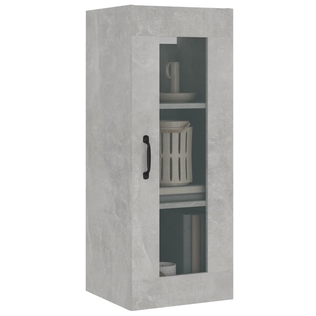 vidaXL Meuble haut gris béton 34,5x34x90 cm