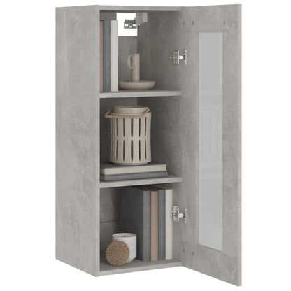 vidaXL Meuble haut gris béton 34,5x34x90 cm