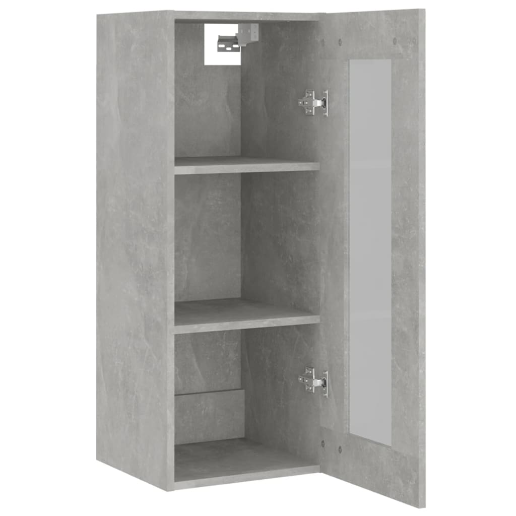 vidaXL Meuble haut gris béton 34,5x34x90 cm