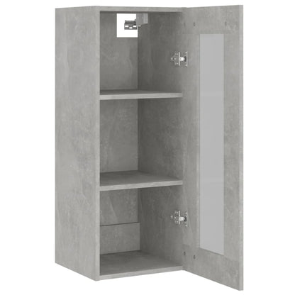 vidaXL Meuble haut gris béton 34,5x34x90 cm