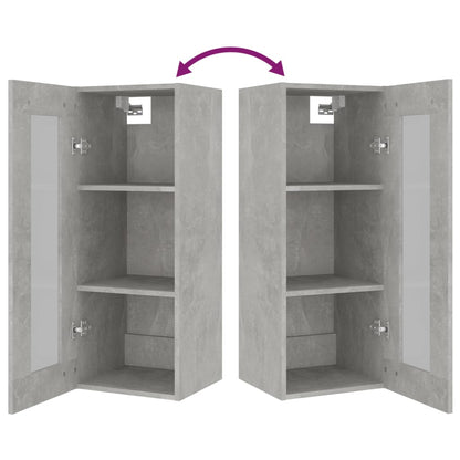 vidaXL Meuble haut gris béton 34,5x34x90 cm