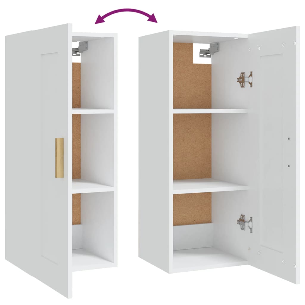 vidaXL Wandschrank Weiß 35x34x90 cm Holzwerkstoff