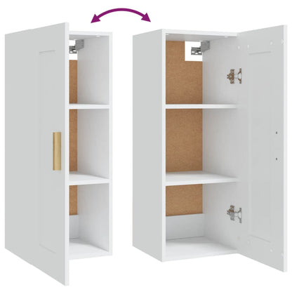 vidaXL Wandschrank Weiß 35x34x90 cm Holzwerkstoff