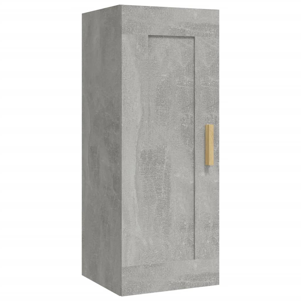 vidaXL Wandschrank Betongrau 35x34x90 cm Holzwerkstoff