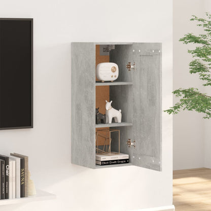 vidaXL Wandschrank Betongrau 35x34x90 cm Holzwerkstoff