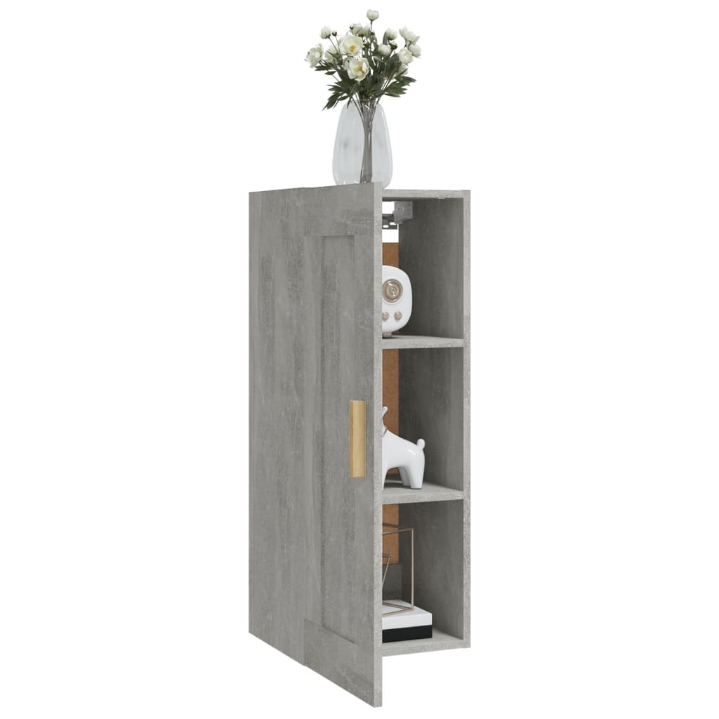 vidaXL Wandschrank Betongrau 35x34x90 cm Holzwerkstoff