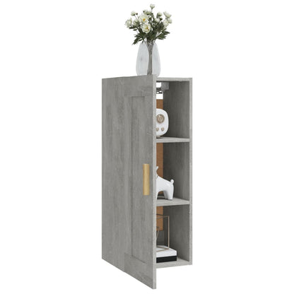 vidaXL Wandschrank Betongrau 35x34x90 cm Holzwerkstoff