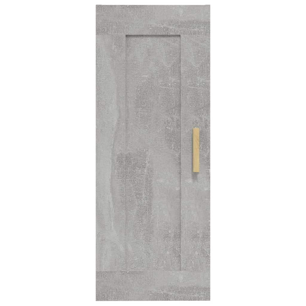 vidaXL Wandschrank Betongrau 35x34x90 cm Holzwerkstoff