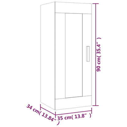 vidaXL Wandschrank Betongrau 35x34x90 cm Holzwerkstoff
