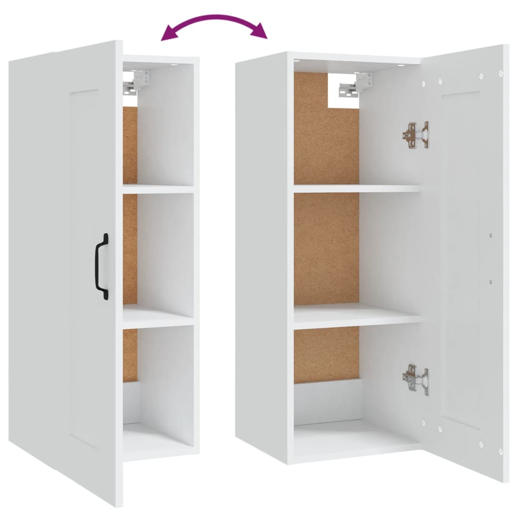 vidaXL Armoire murale blanc 35x34x90 cm Aggloméré