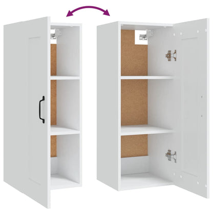 vidaXL Armoire murale blanc 35x34x90 cm Aggloméré