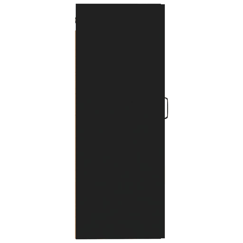vidaXL Armoire murale noire 35x34x90 cm en bois d'ingénierie