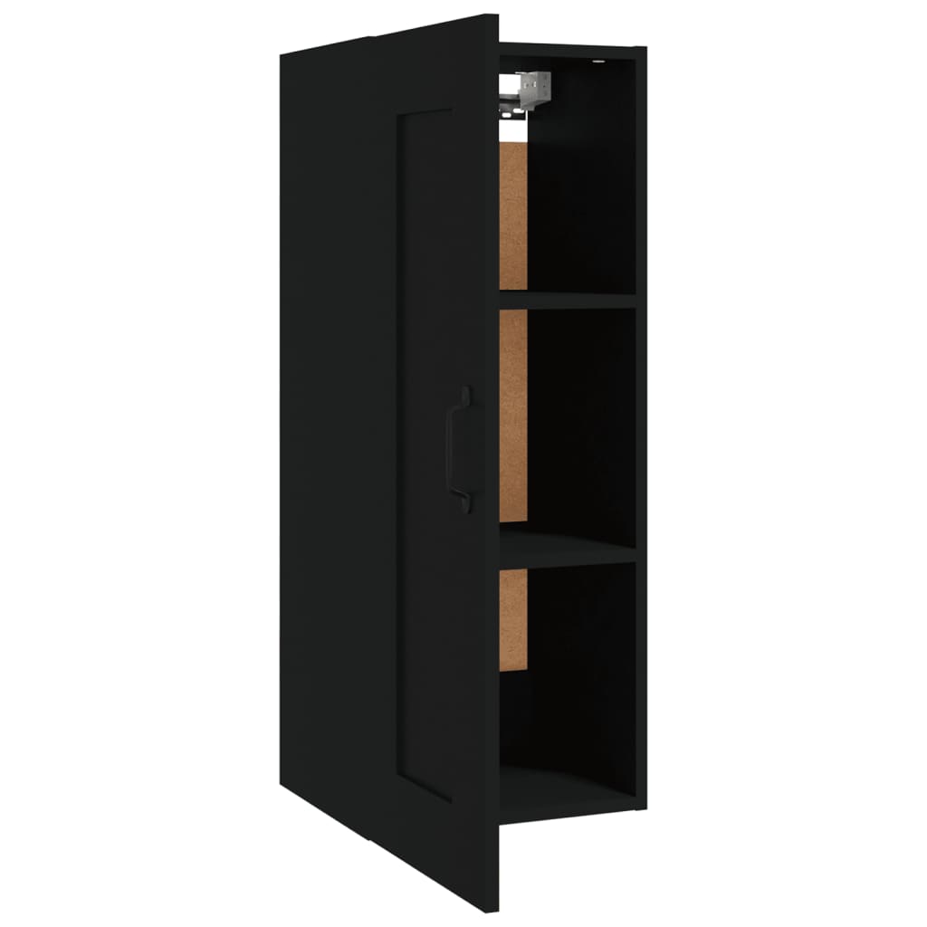 vidaXL Armoire murale noire 35x34x90 cm en bois d'ingénierie