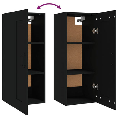 vidaXL Armoire murale noire 35x34x90 cm en bois d'ingénierie
