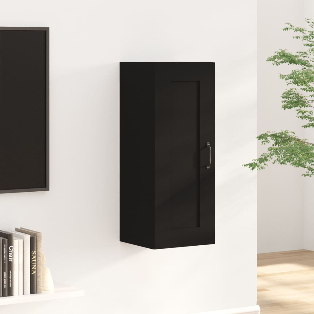 vidaXL Armoire murale noire 35x34x90 cm en bois d'ingénierie