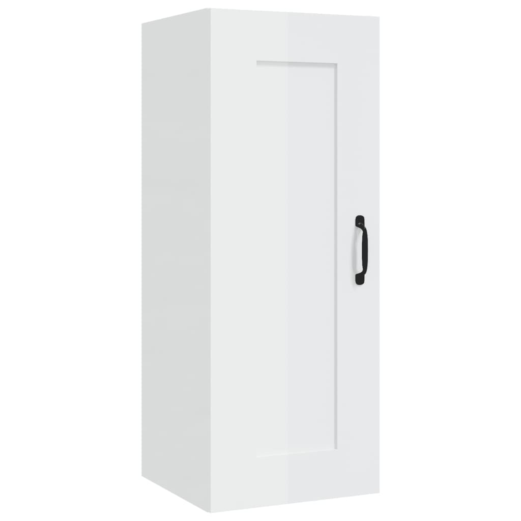 vidaXL Armoire murale blanc brillant 35x34x90 cm Aggloméré