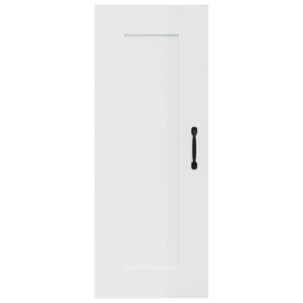 vidaXL Armoire murale blanc brillant 35x34x90 cm Aggloméré
