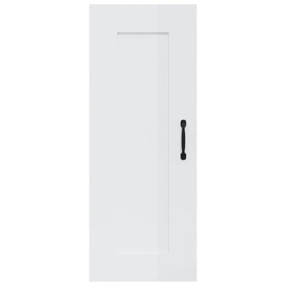 vidaXL Armoire murale blanc brillant 35x34x90 cm Aggloméré