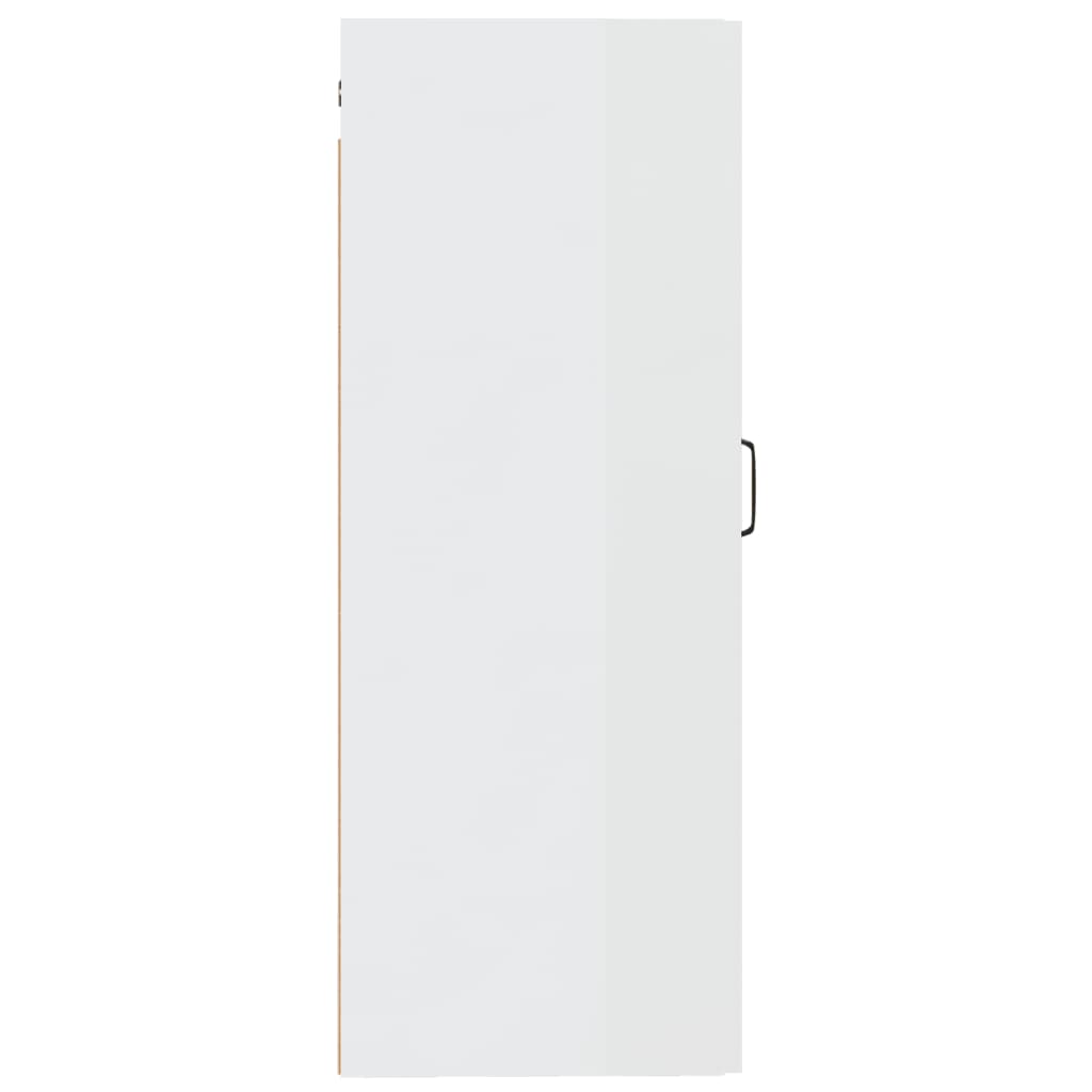 vidaXL Armoire murale blanc brillant 35x34x90 cm Aggloméré