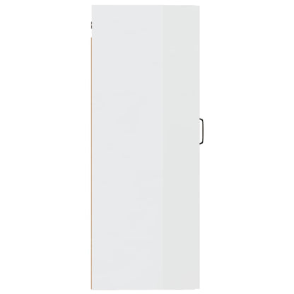 vidaXL Armoire murale blanc brillant 35x34x90 cm Aggloméré
