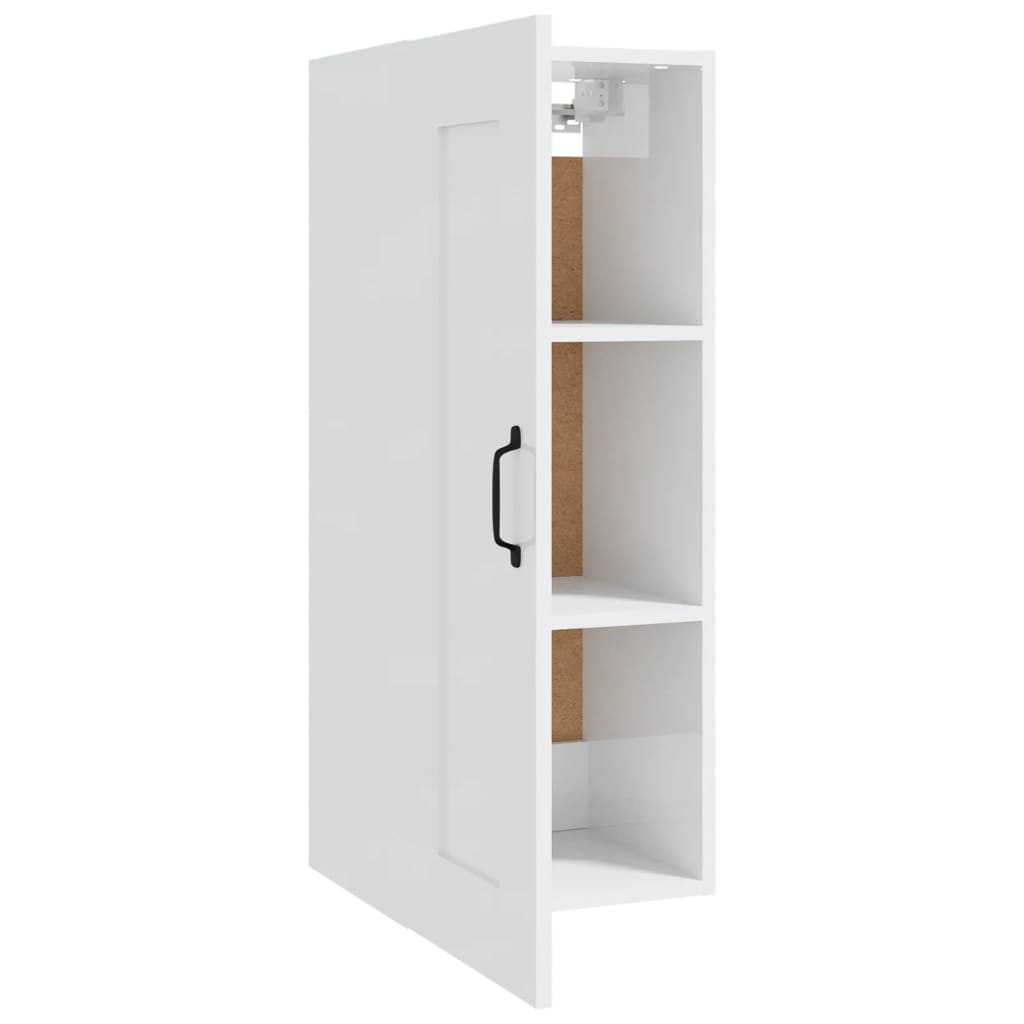 vidaXL Armoire murale blanc brillant 35x34x90 cm Aggloméré