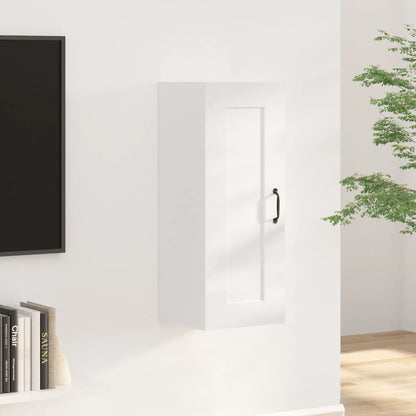 vidaXL Armoire murale blanc brillant 35x34x90 cm Aggloméré