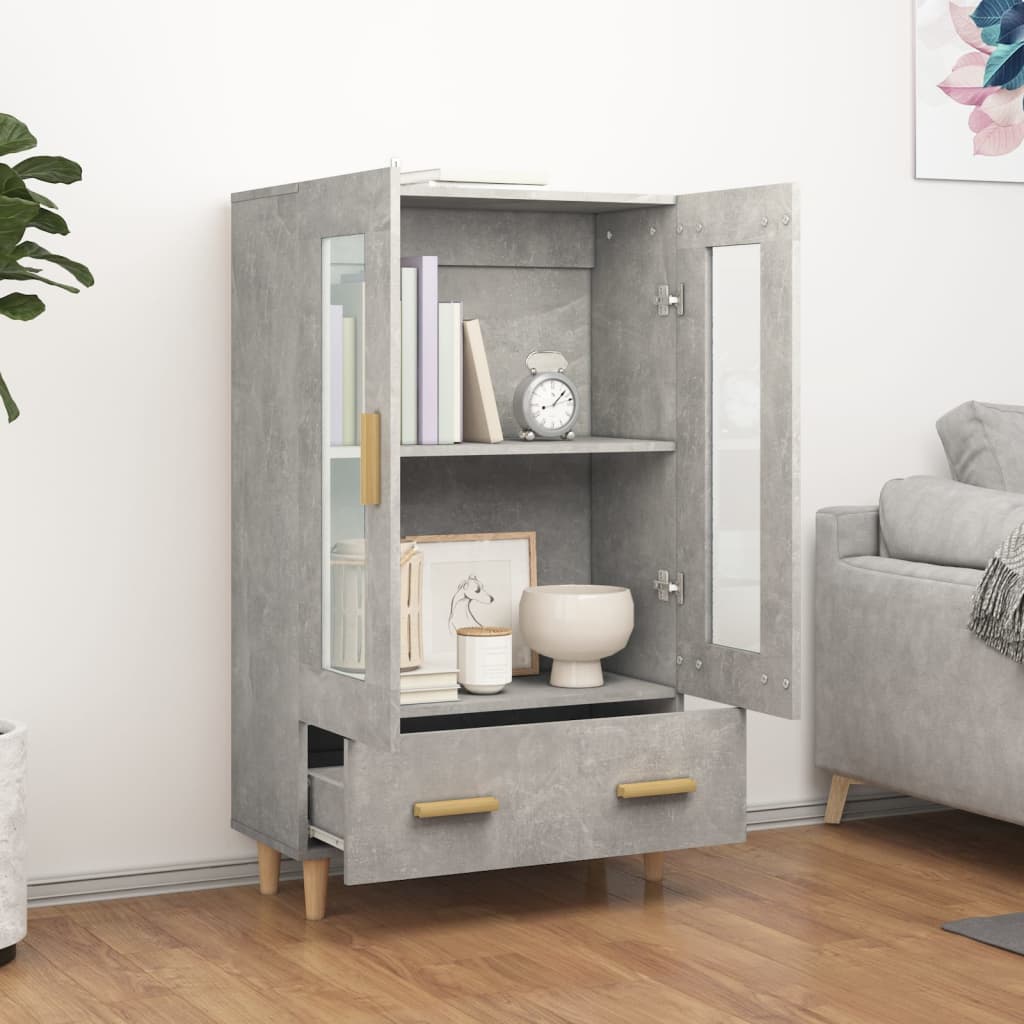 vidaXL Highboard gris béton 70x31x115 cm bois d'ingénierie