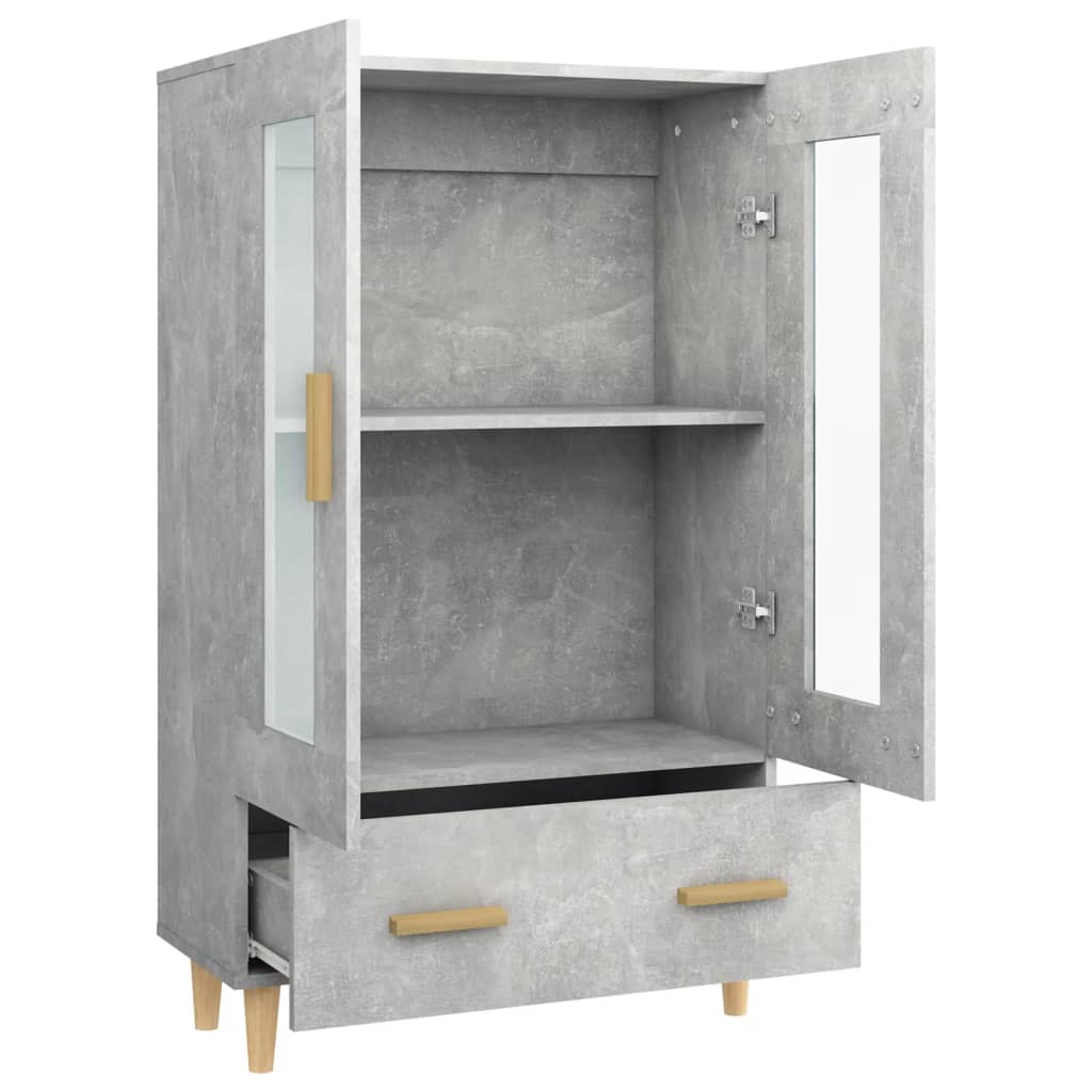 vidaXL Highboard gris béton 70x31x115 cm bois d'ingénierie