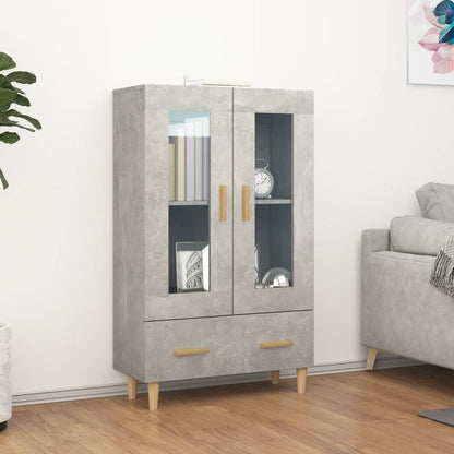 vidaXL Highboard gris béton 70x31x115 cm bois d'ingénierie