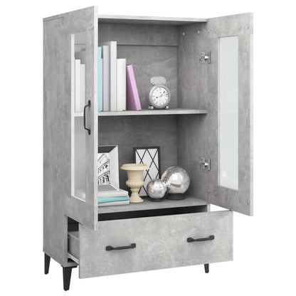 vidaXL Highboard gris béton 70x31x115 cm bois d'ingénierie
