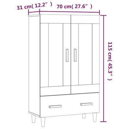 vidaXL Highboard Weiß 70x31x115 cm Holzwerkstoff