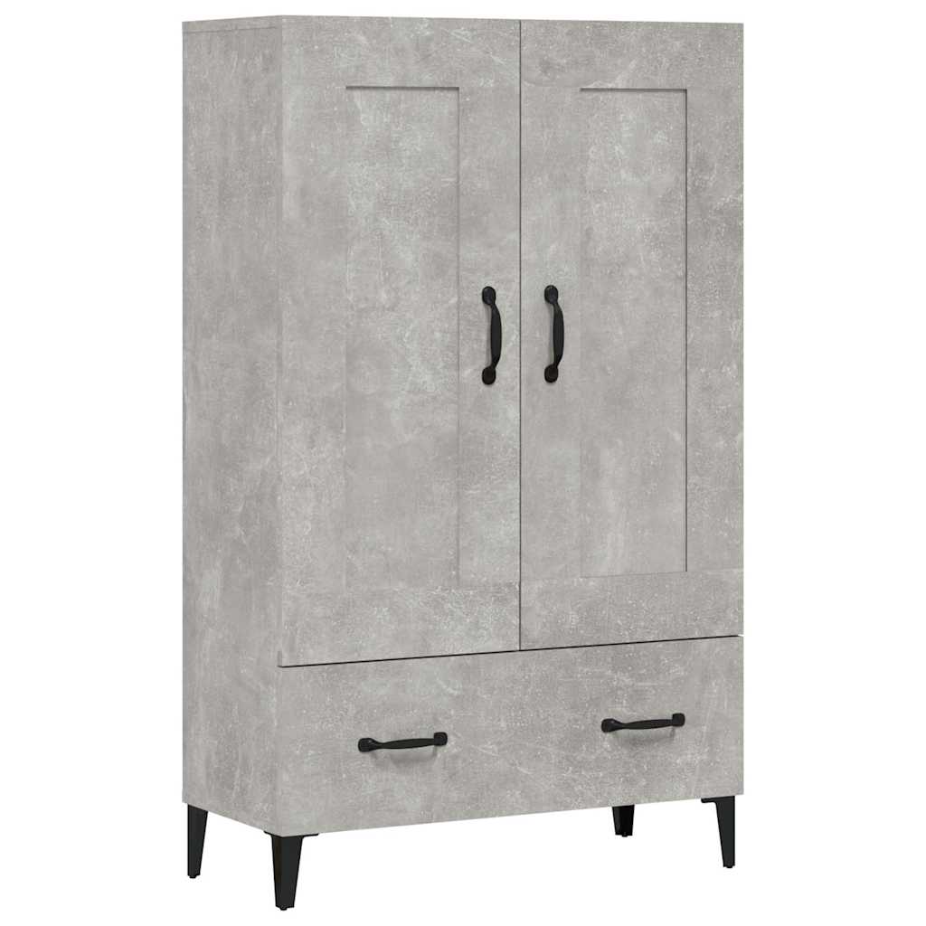 vidaXL Highboard gris béton 70x31x115 cm bois d'ingénierie