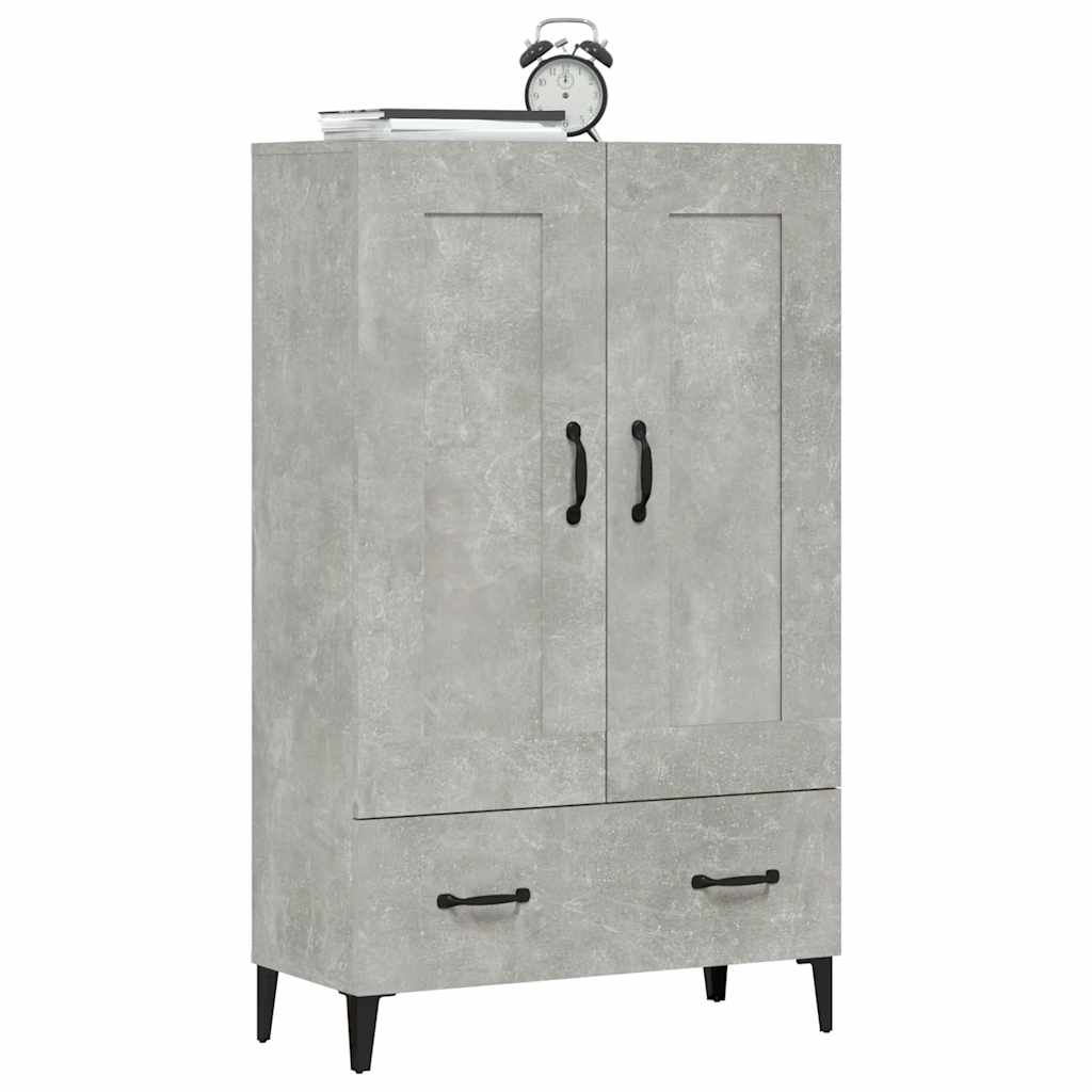 vidaXL Highboard gris béton 70x31x115 cm bois d'ingénierie