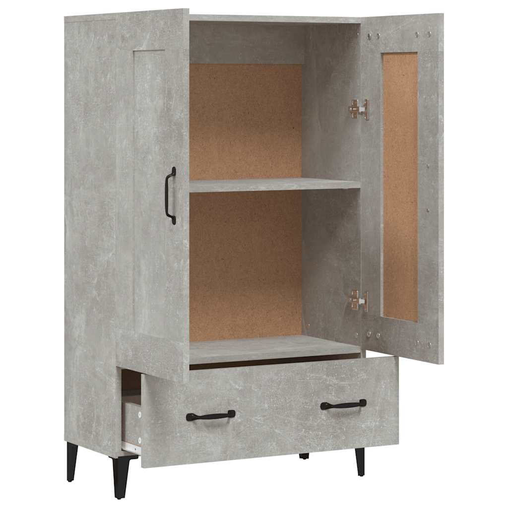 vidaXL Highboard gris béton 70x31x115 cm bois d'ingénierie