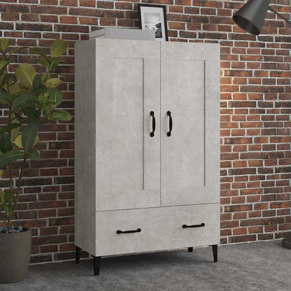 vidaXL Highboard gris béton 70x31x115 cm bois d'ingénierie