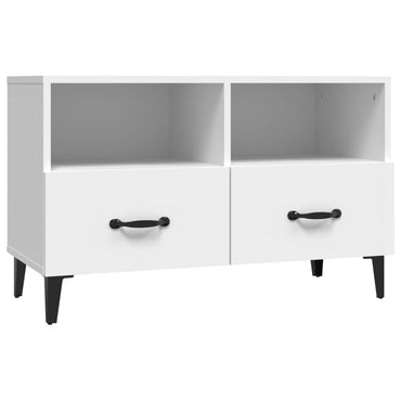 vidaXL Meuble TV blanc 80x36x50 cm en bois d'ingénierie