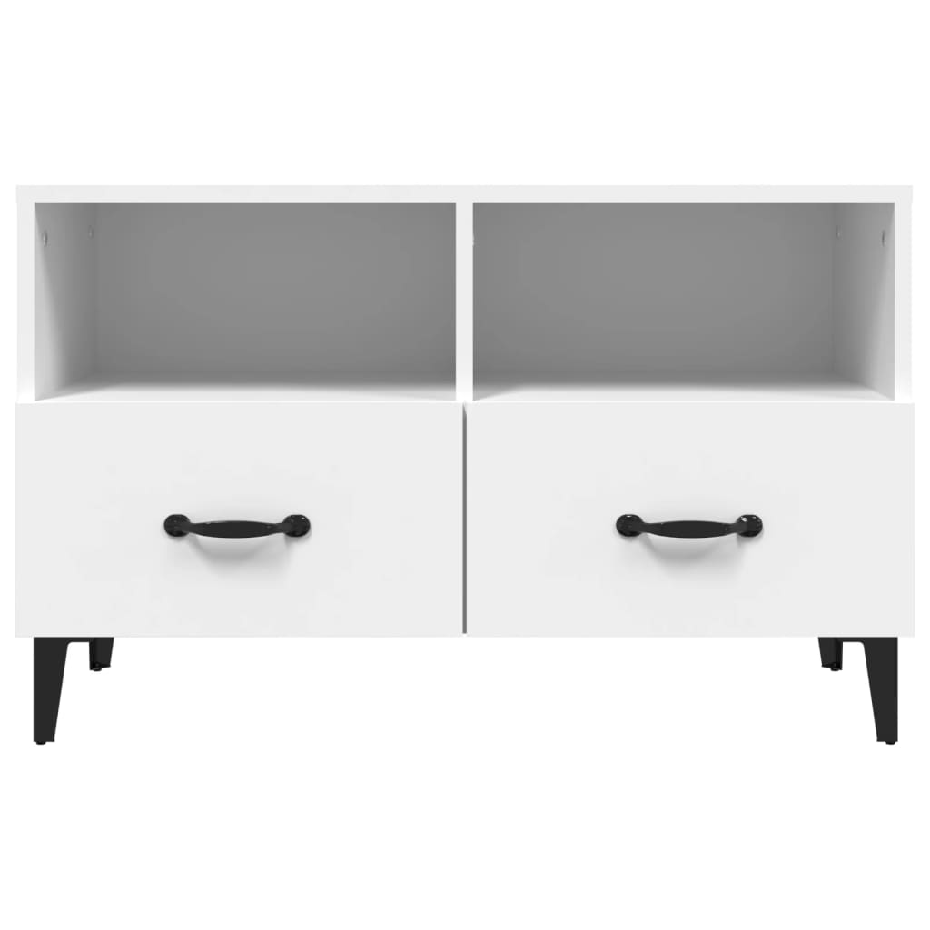 vidaXL Meuble TV blanc 80x36x50 cm en bois d'ingénierie